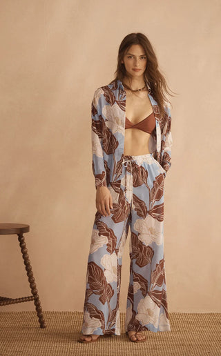 Silk Wide Leg Pants in Valen