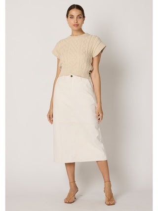 Backus Midi Skirt, Ivory