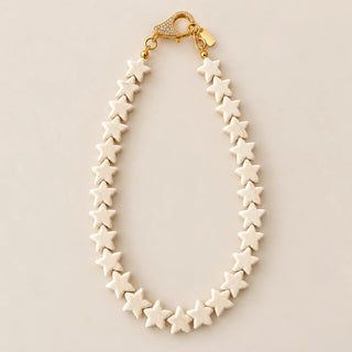 Large Star Necklace in Coconut