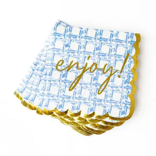 Blue Cane Cocktail Napkins