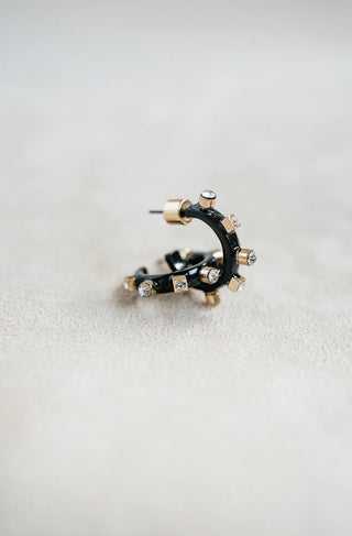 Huggie Hoop Earring in Black
