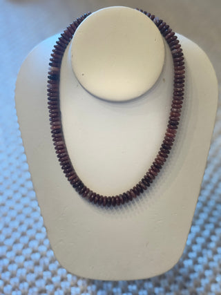Burgundy Resin Beaded Necklace