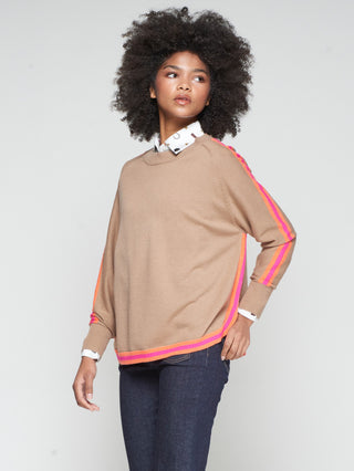 Beige Sweater with Trim