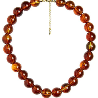 Ryan Beaded Acrylic Necklace, Tiger Eye