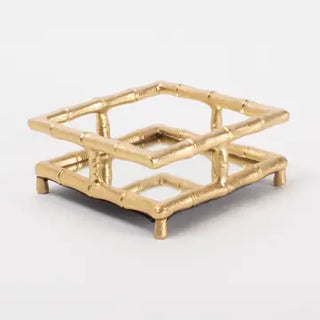 Gold Bamboo Cocktail Napkin Holder