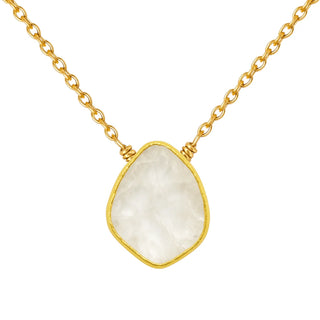 SPS | Gold Filled Slice Necklace White Agate