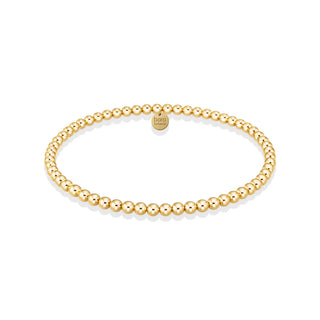 Classic 3mm Beaded Bracelet - Gold
