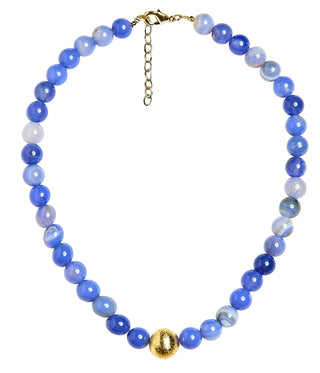 Winnie Quartz Beaded Necklace, Blue Multi