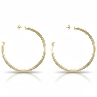 Everybody's Favorite Hoops in Brushed Gold