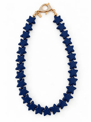 Large Star Necklace in Navy