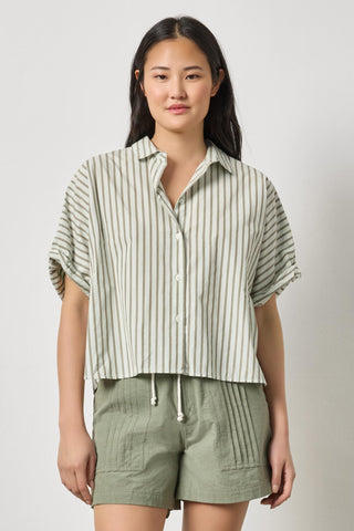 Striped Oversized Button Down Dolman