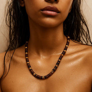 Athena Beaded Necklace in Gold