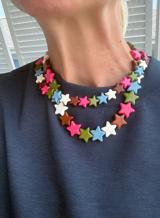 Large Star Necklace in Multi Colors