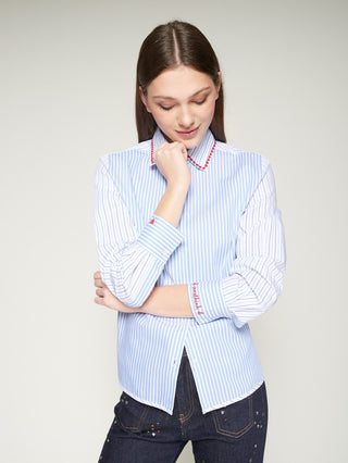 Blue and White Stripe Blouse