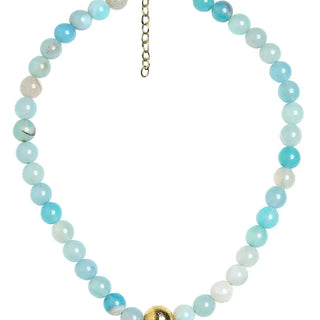 Winnie Quartz Beaded Necklace, Nantucket Blues