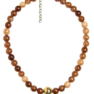 Winnie Quartz Beaded Necklace, Brown