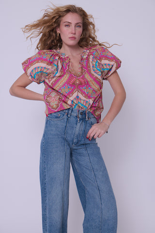 Libby Top Jupiter Print Pink
