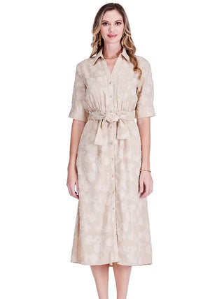 Split Collar Maxi Shirtdress