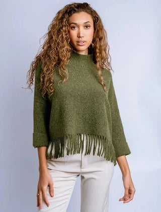 Sachi Aja Sweater in Olive Jade