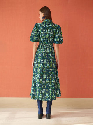 Banyan Dress in Peacock Navy