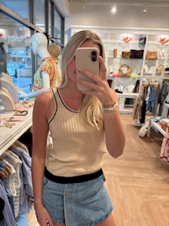 Caboto Tank, Beige/ Black