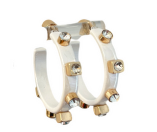 White Metallic Metal Hoop