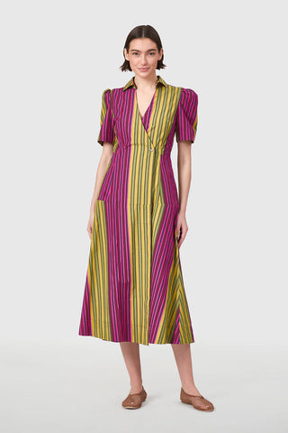 Clark Dress, Wildberry Stripes