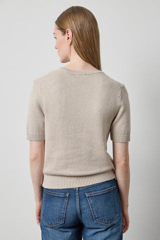 V Neck Sparkle Sweater, Dove