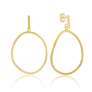 Brushed Twisted Oval Hoop