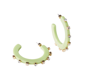 Large Pistachio City Girl Hoop