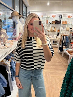 Mauro Top, Navy/ White