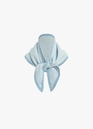 Blue & White Stripe Triangle Scarf