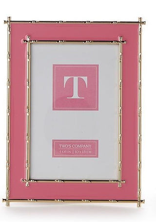 Pink Gold Bamboo Edge 4x6 Metal Frame