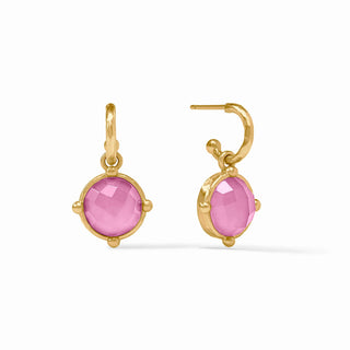 Honeybee Hoop & Charm Earring, Tourmaline Pink