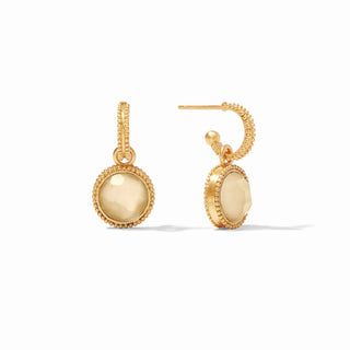 Fleur-de-Lis Hoop & Charm Earring, Champagne