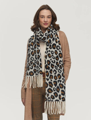 Beige Multi Fuzz Scarf