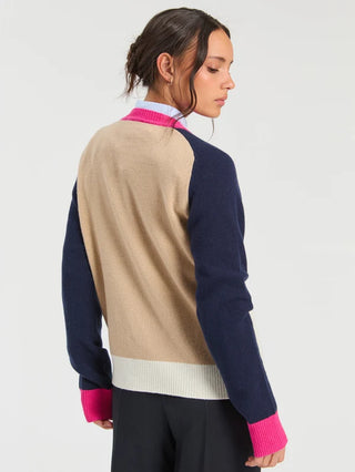 Ecru & Navy Ski Sweater