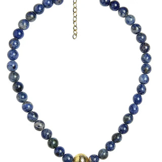 Winnie Quartz Beaded Necklace, Navy