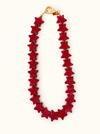 Large Star Necklace in Red