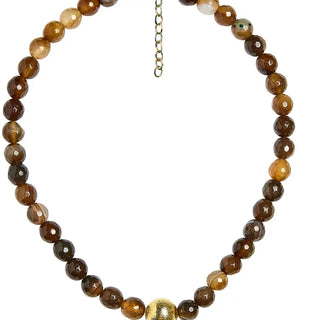 Winnie Quartz Beaded Necklace, Tiger Eye