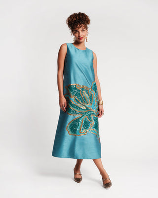 Alice Midi Dress in Teal