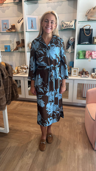 Stand Collar Midi Dress