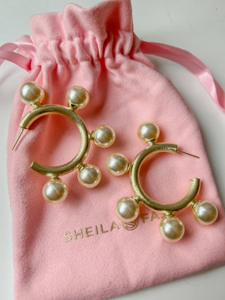 Gio Hoops Pearls