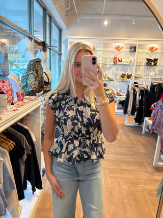 V Neck Short Sleeve Top