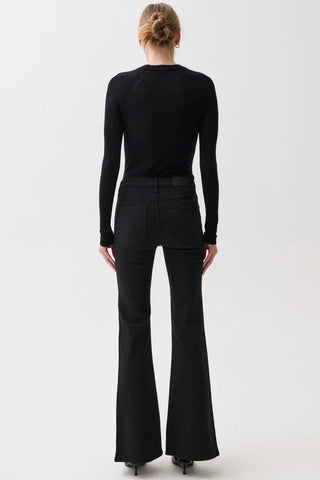 Kinsley Mid Rise Ultra Flare in Noir