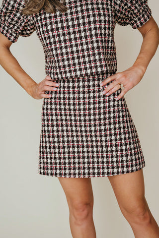 Chandler Skirt, Check Tweed
