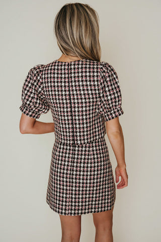 Bindi Top, Checked Tweed