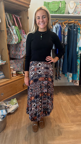 Copper Mesa Pleated Skirt