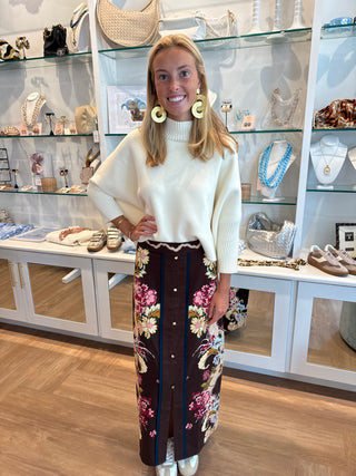 Portia Skirt, Chocolate Floral