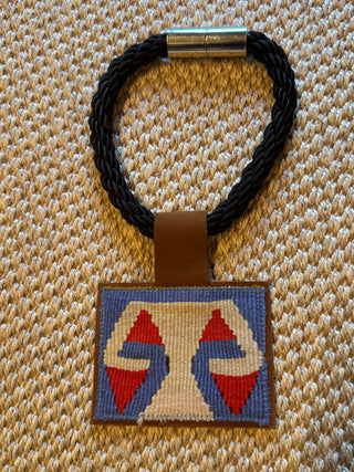 Red & Blue Kilim Pendant Necklace